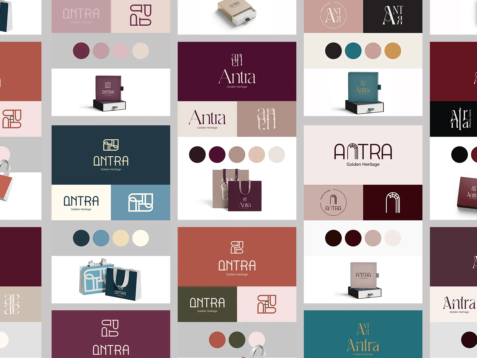 Antra Jewelry visual identity and packaging